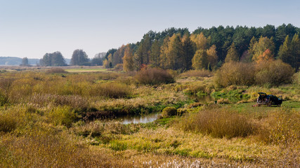 Jesień w Dolinie Górnej Narwi, Podlasie, Polska © podlaski49