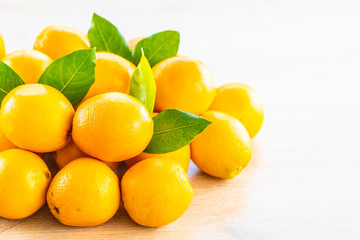 Fresh oranges fruit on table