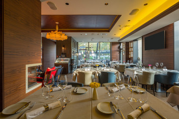 Interior of a modern restaurant