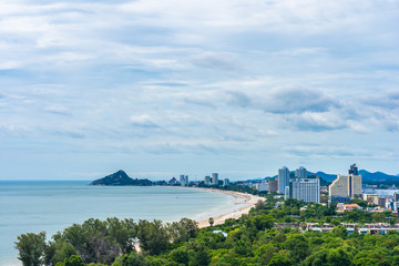 Fototapeta premium Beautiful landscape and cityscape in hua hin city around sea ocean bay