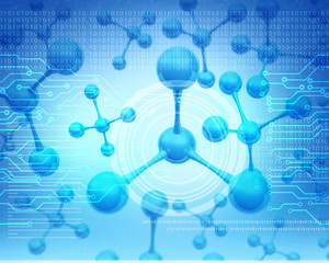 Futuristic molecules background. 3d illustration