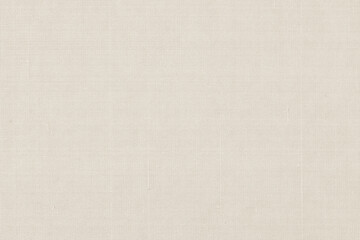 Woven cotton linen fabrics textile textured background in light cream beige color tone.