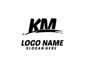 KM Initial with splash logo vector