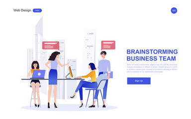 Business concept for  marketing ,analysis and brainstorm, teamwork, creative innovation, consulting and project management strategy.Vector illustration.