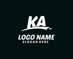 KA Initial with splash logo vector - obrazy, fototapety, plakaty