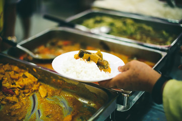 Food donation to needy, needy: providing food to needy people who need help.