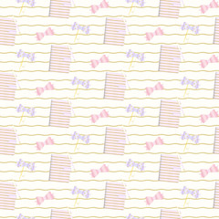 Planner notebook and bow ribbon seamless pattern 