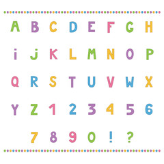 Colorful simple alphabet set isolated on white background. Vector illustration