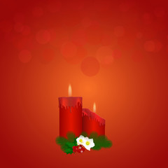 Christmas greetings card with candles 