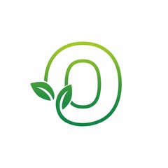 Letter O Leaf Growing Buds, Shoots Logo Vector Icon