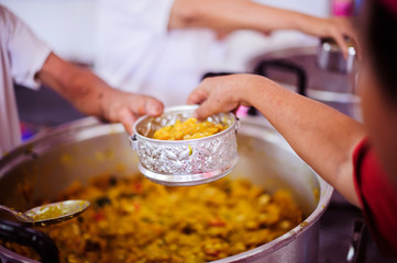 The concept of food donation: Food donation is a big donation: providing free food to hungry and needy people.