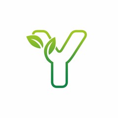 Letter Y Leaf Growing Buds, Shoots Logo Vector Icon
