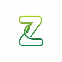 Letter Z Leaf Growing Buds, Shoots Logo Vector Icon