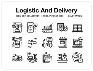 Logistic And Delivery Icons Set. UI Pixel Perfect Well-crafted Vector Thin Line Icons. The illustrations are a vector.