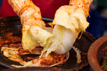 Kimchi, the traditional Korean Food. kimchi-making for the winter