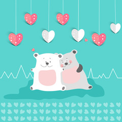 Couple of bear in Love for Valentine's Day celebration.