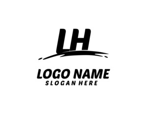 LH Initial with splash logo vector
