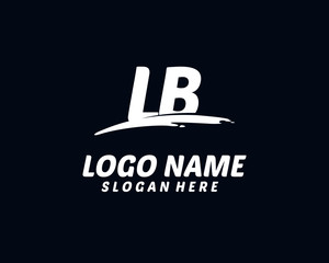 LB Initial with splash logo vector