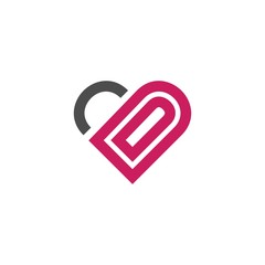 Letter Capital D Loved Creative Modern Icon Logo Design Template Element Vector