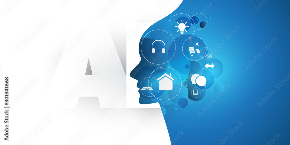 Poster abstract technology, machine learning, artificial intelligence, cloud computing, automated online su