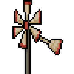 Obraz premium vector pixel art windmill