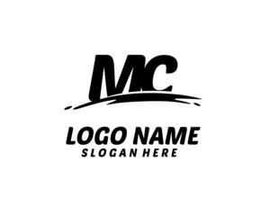 MC Initial with splash logo vector