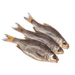 Fish dried ram it is isolated on a white background