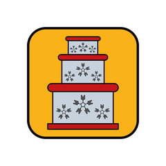 happy merry christmas sweet cake with snowflakes