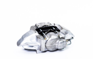 Automobile braking system. New Brake caliper with brake pad