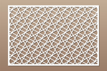 Set decorative card for cutting. Line, Arab, pattern. Laser cut. Ratio 2:3. Vector illustration.