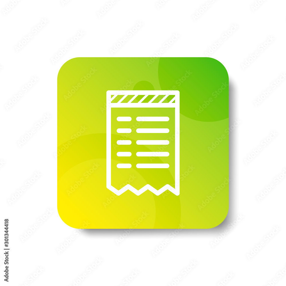 Poster torn invoice round icon in outline / line style (ununite / ungroup line) with colorful smooth gradie