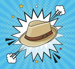 male hat accessory pop art style