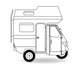 Dreirad Camper Silhouette