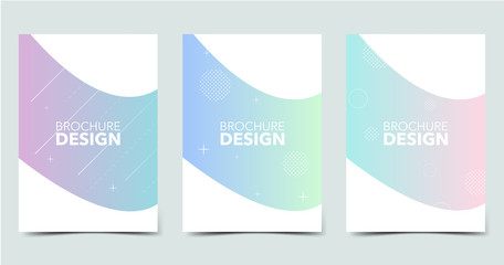 Naklejka premium Set of modern colorful backgrounds with trendy halftone gradients and dot patterns, colored brochure design with geometric shapes and lines. Future geometric