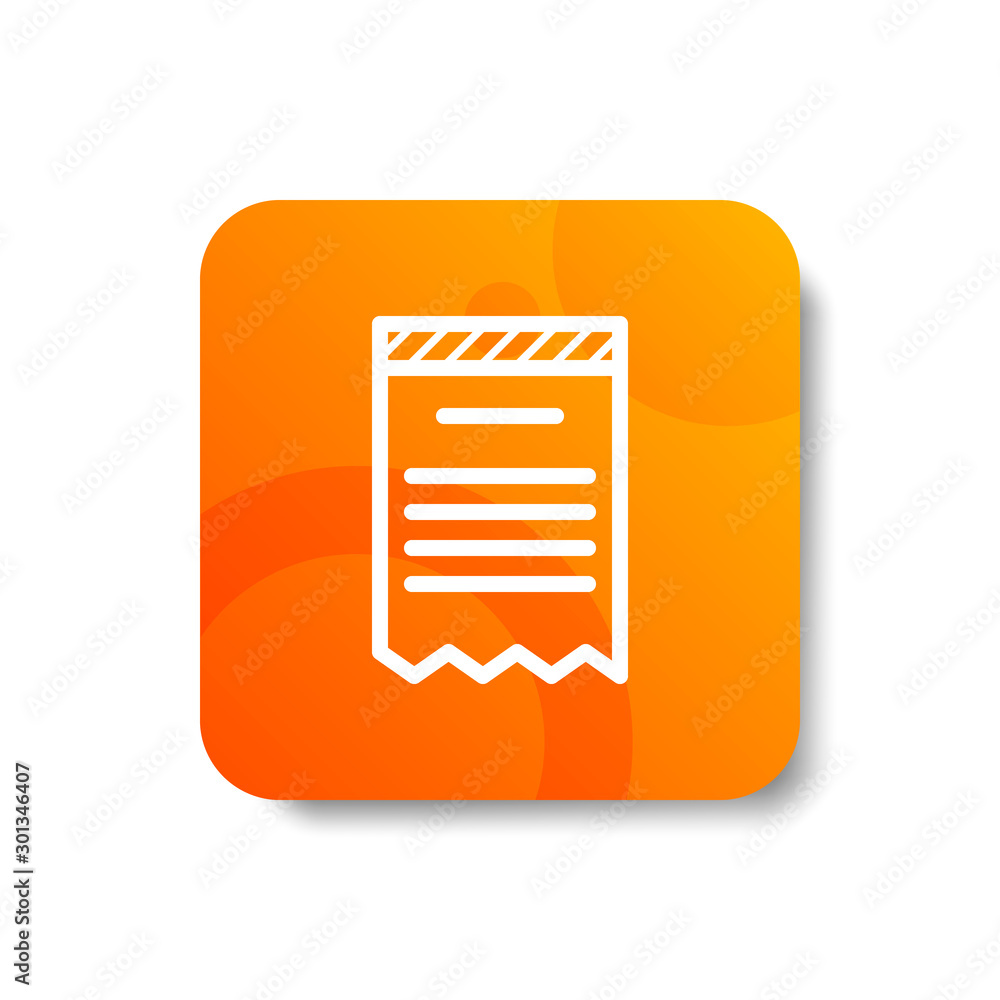 Poster torn invoice round icon in outline / line and stripes style (ununite / ungroup line) with colorful s