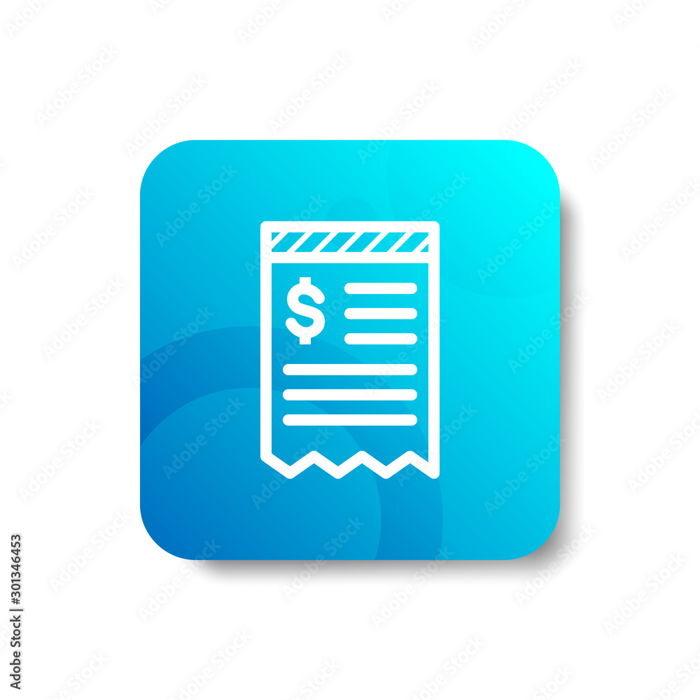 Poster torn invoice round icon in outline / line and stripes style (ununite / ungroup line) with colorful s