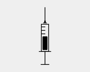 Medical icons vector. Syringe icon medicine drug.