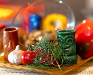 abstract food colorful setup