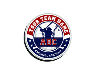 round circle baseball sports emblem logo template