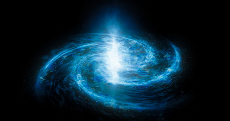 Interstellar tourism. Awesome space panorama universe galaxy.