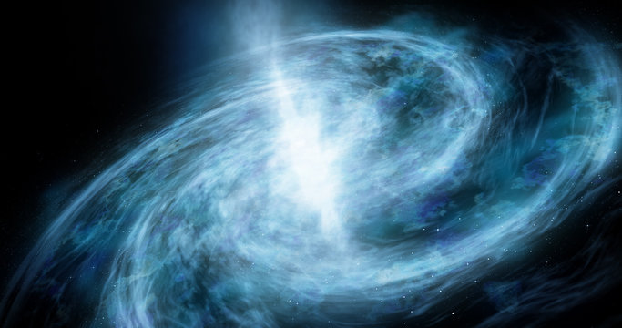 A big bang forming a spiral galaxy universe. Gorgeous abstract background.