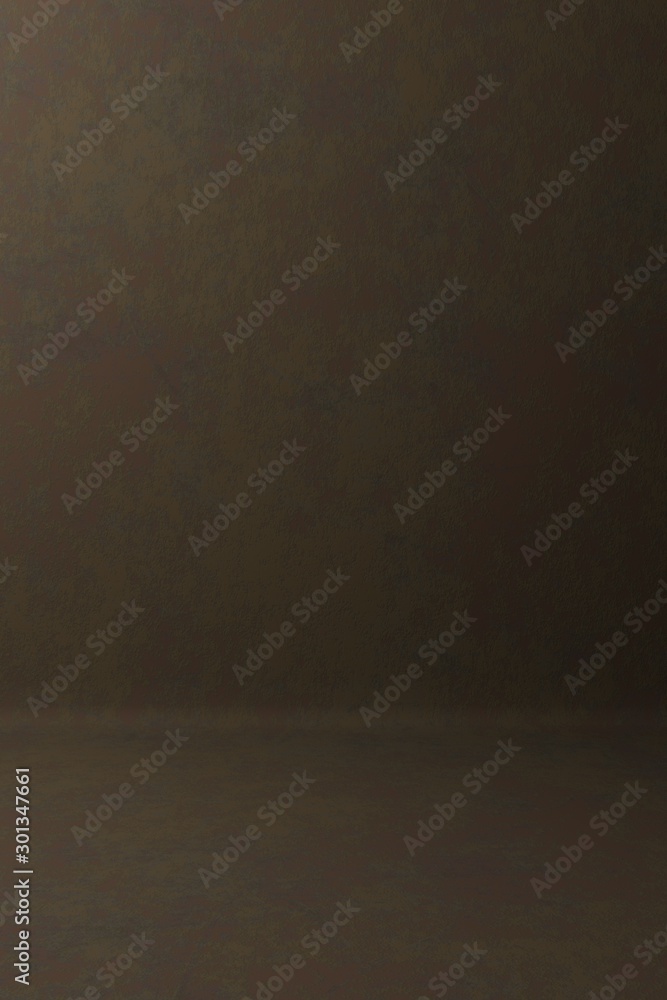 Poster photo studio portrait backdrop. background painted scratch texture dark brown, rusty with spot light