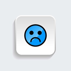 Not happy or sad emoticon icon symbol with modern flat style icon for web site design, logo, app, UI isolated on white background. Vector illustration