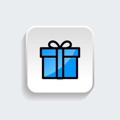 Gift box icon symbol with modern flat style icon for web site design, logo, app, UI isolated on white background. Vector illustration