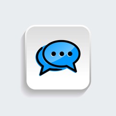 Chat message or comments icon symbol with modern flat style icon for web site design, logo, app, UI isolated on white background. Vector illustration