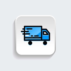 Delivery truck icon symbol of fast delivery with modern flat style icon for web site design, logo, app, UI isolated on white background. Vector illustration