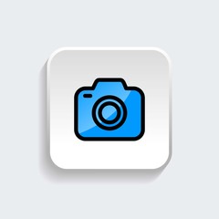 Camera icon symbol with modern flat style icon for web site design, logo, app, UI isolated on white background. Vector illustration