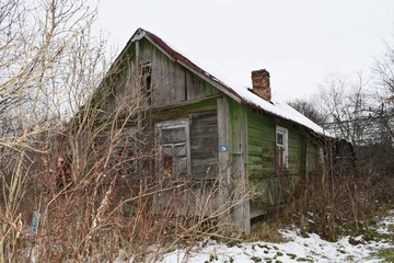 old house in winter