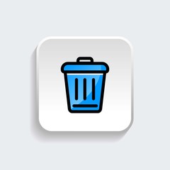 Trash can icon symbol of remove delete or cancel with modern flat style icon for web site design, logo, app, UI isolated on white background. Vector illustration