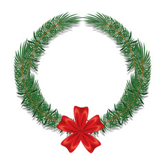 Fototapeta na wymiar merry christmas wreath crown icon